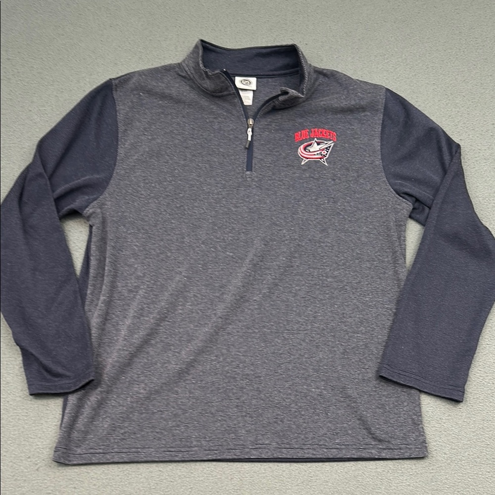 NHL Blue Jackets Quarter-Zip Pullover | Size Large | Team Logo | Fan Gear